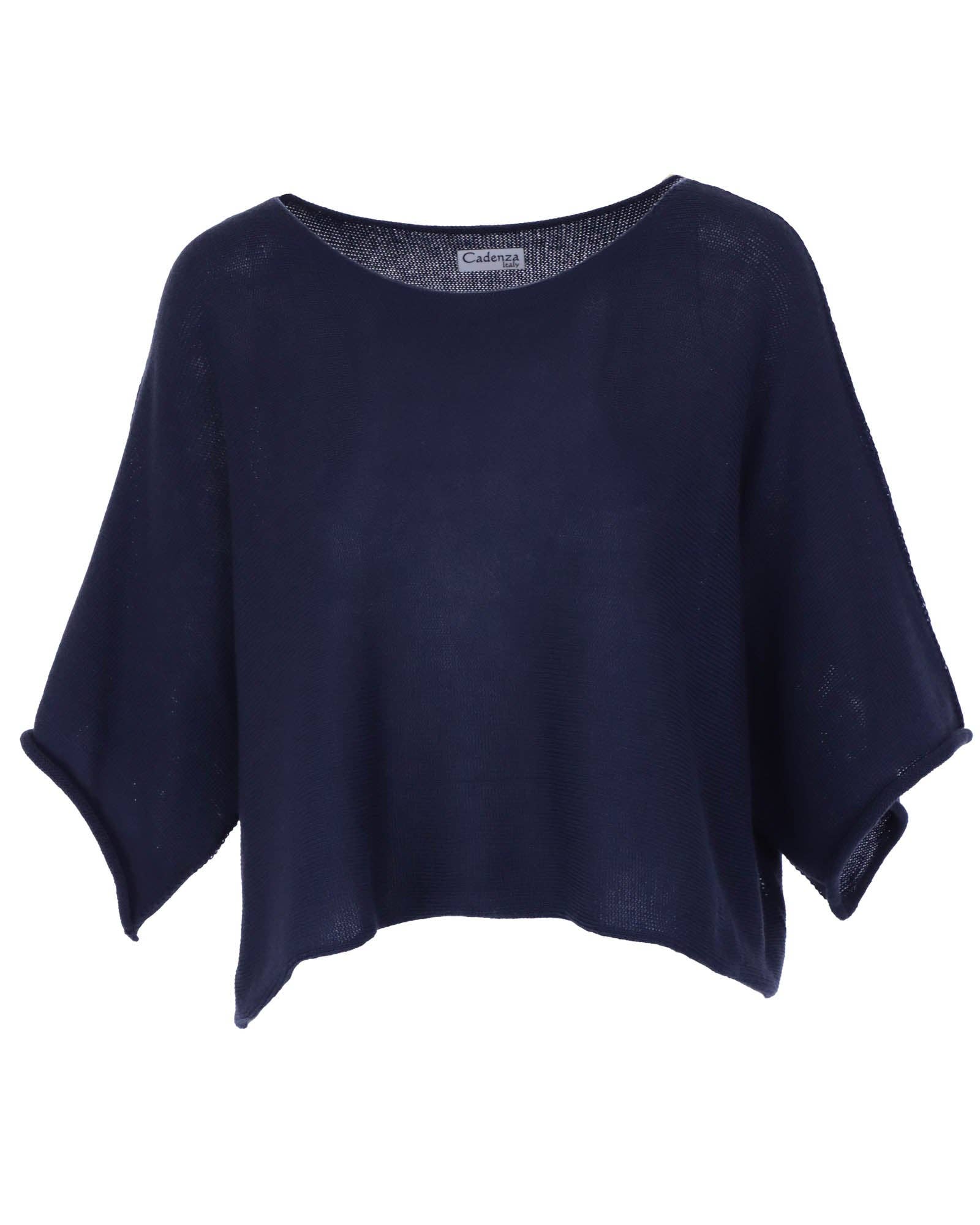 Cotton Blend Short Tunic Top: Ice Blue / One Size