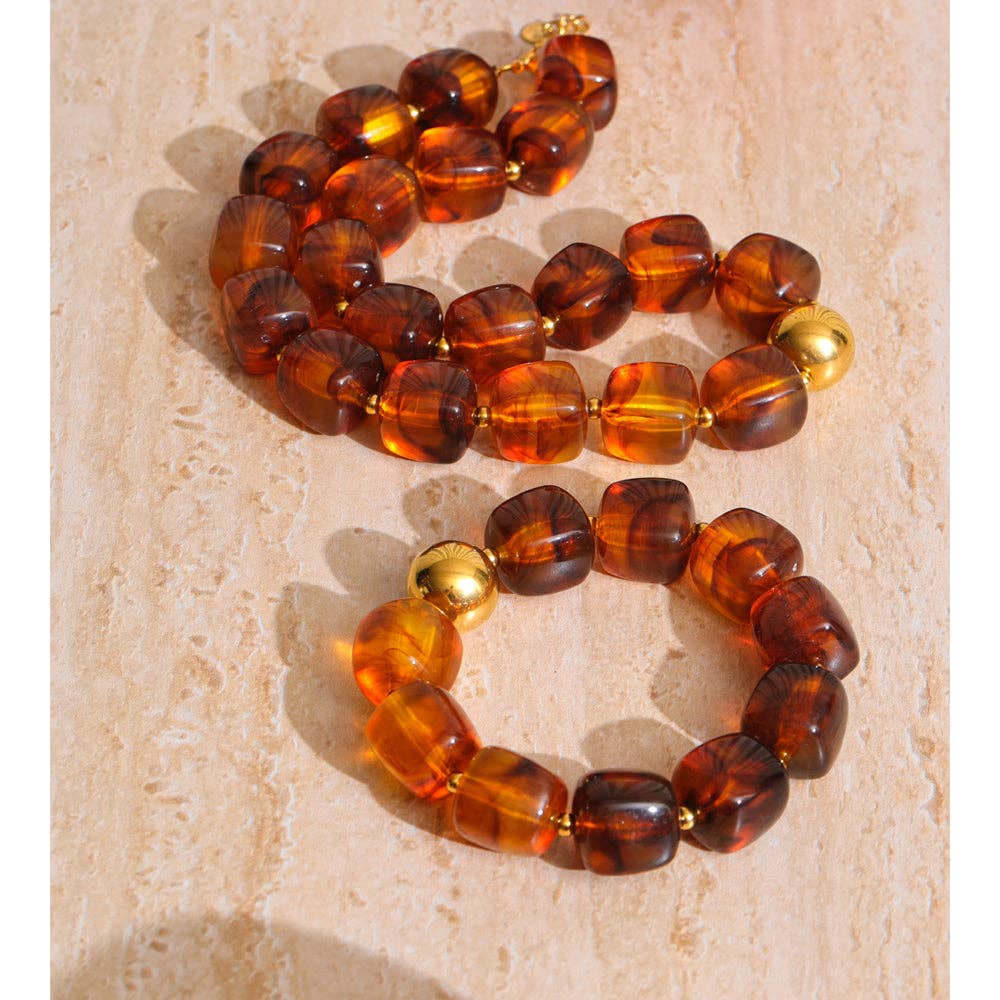 Acrylic Beaded Chunky Bracelet - 11 Colours: Orange