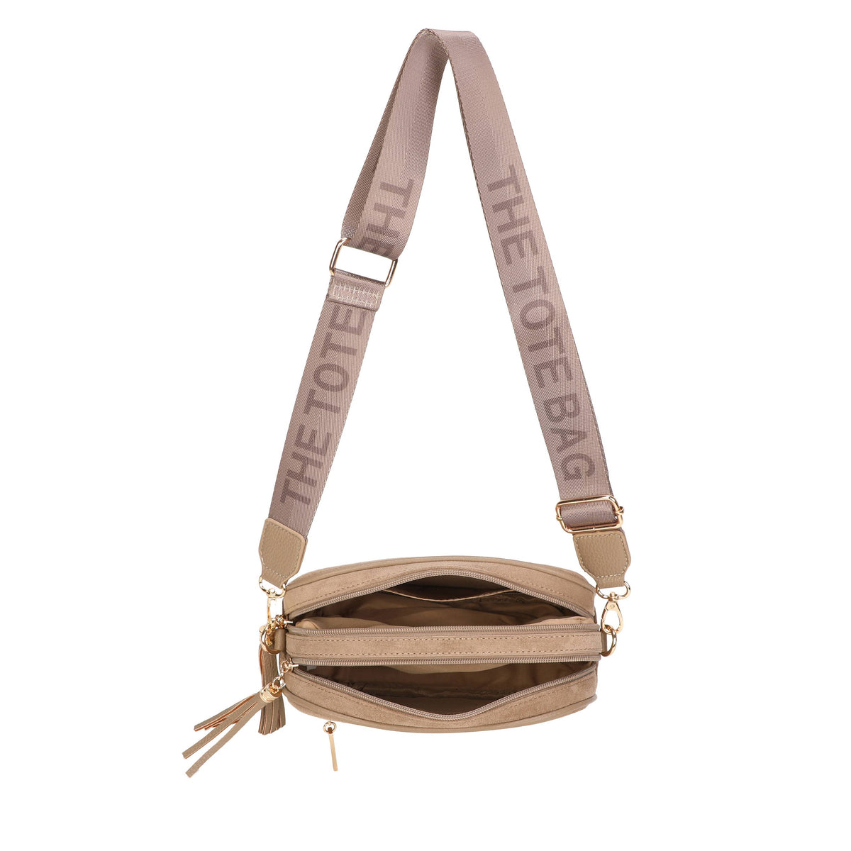 JM1720 Suede Crossbody Bag: Coffee
