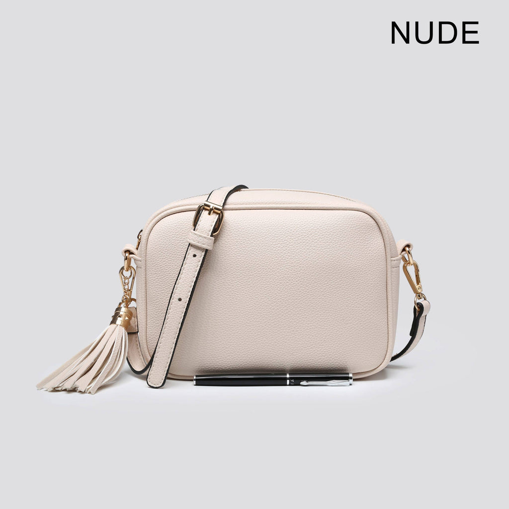 Premium Vegan Leather Camera Crossbody Bag JNY8096: SILVER