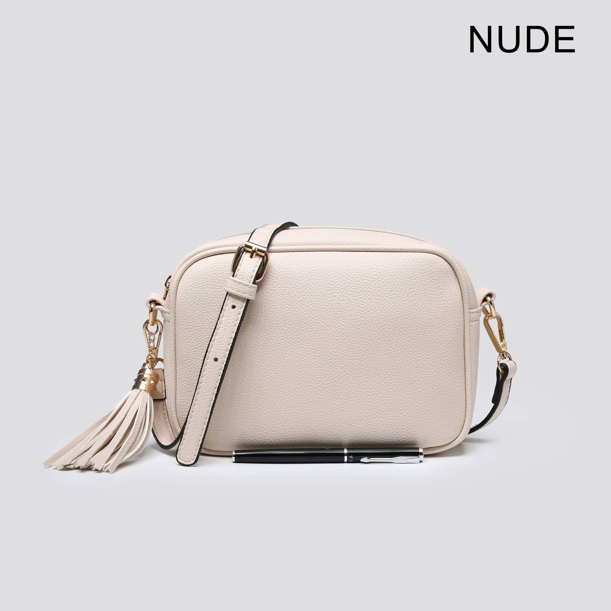 Premium Vegan Leather Camera Crossbody Bag JNY8096: SILVER