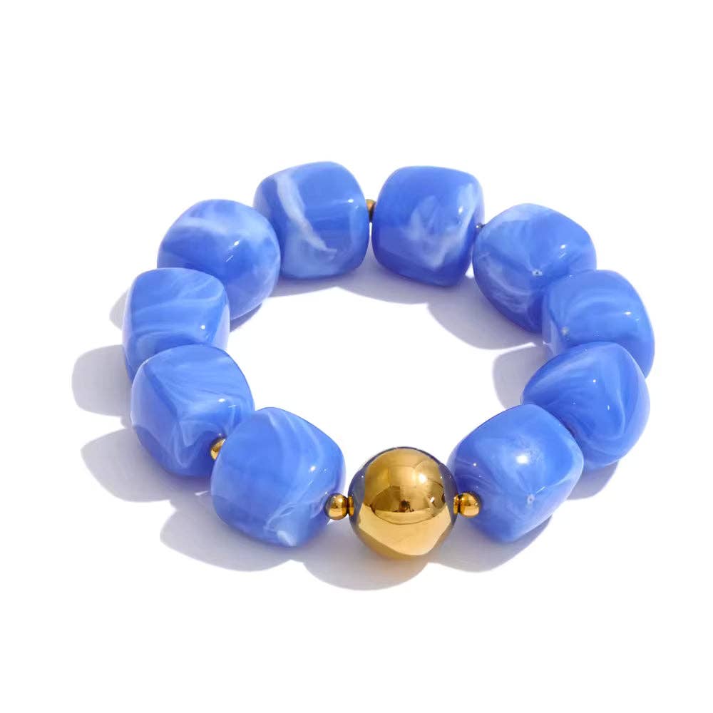 Acrylic Beaded Chunky Bracelet - 11 Colours: Orange