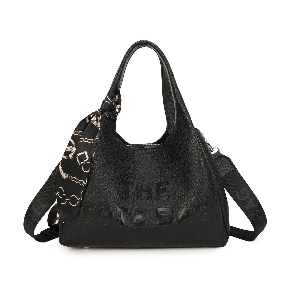 JM1780 Soft Slouchy Hobo Bag with Scarf & Wide Crossbody Str: Wine