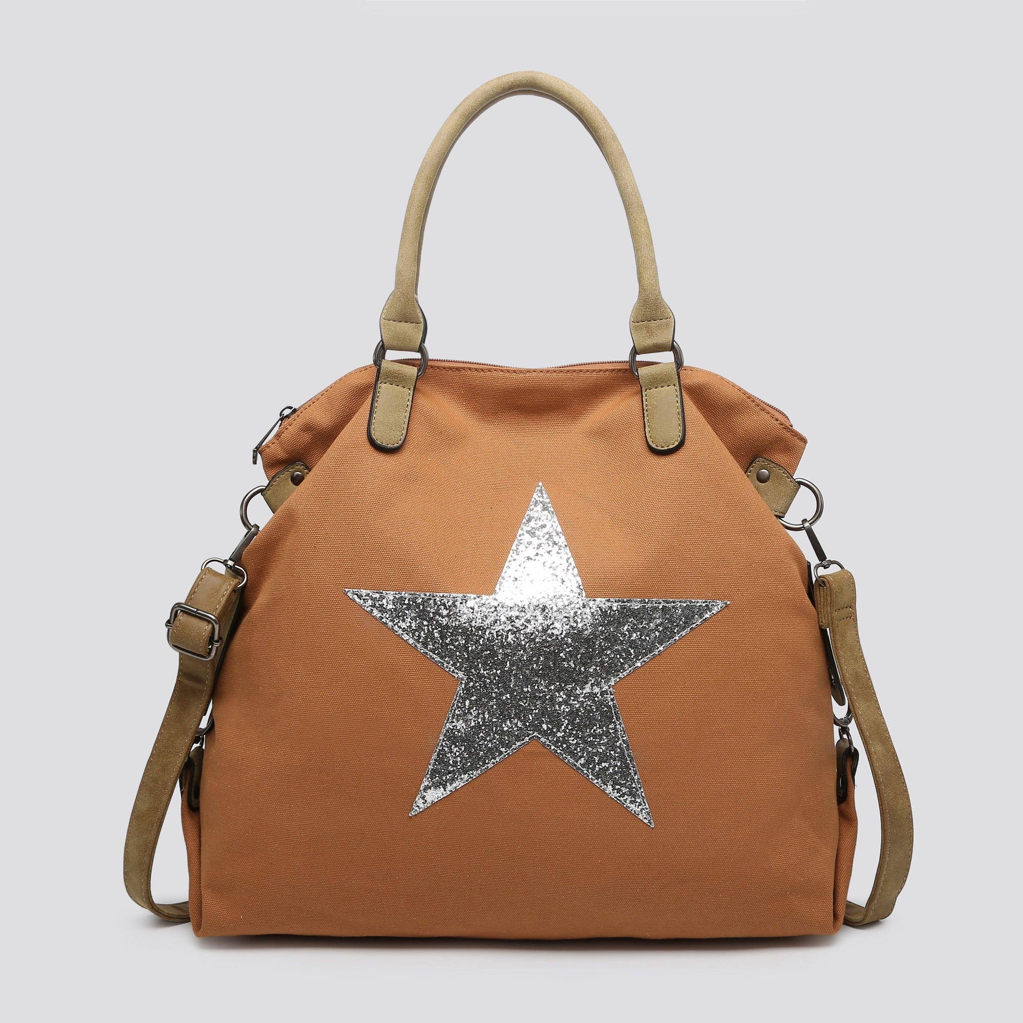 2253 Large Canvas Star Bags: KHAKI