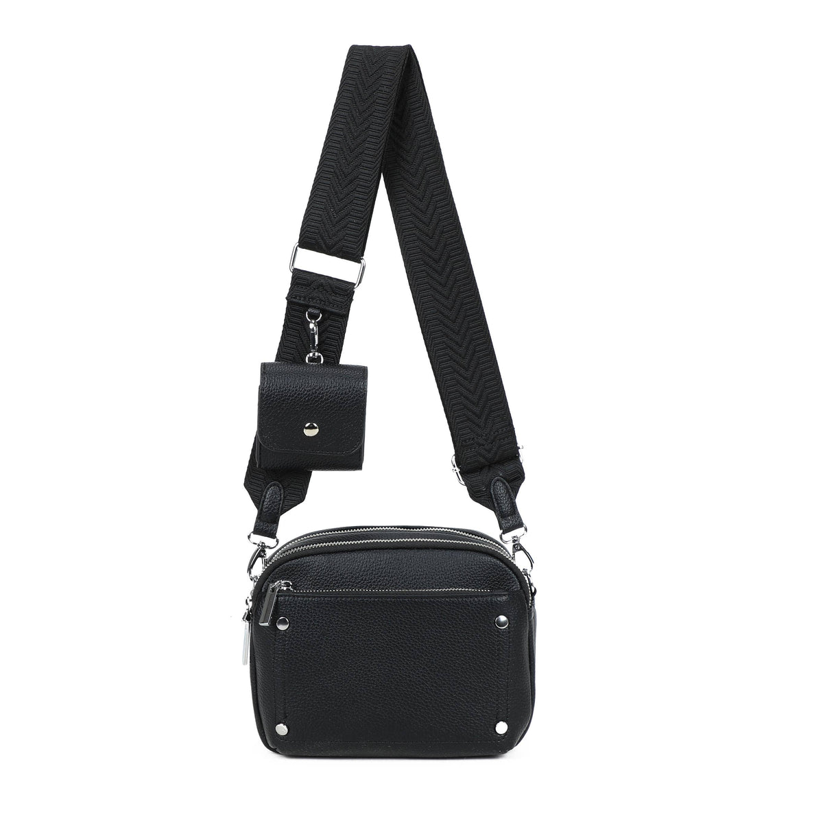 JM1377 Crossbody Bag with Wide Strap and Coin Pouch: Orange