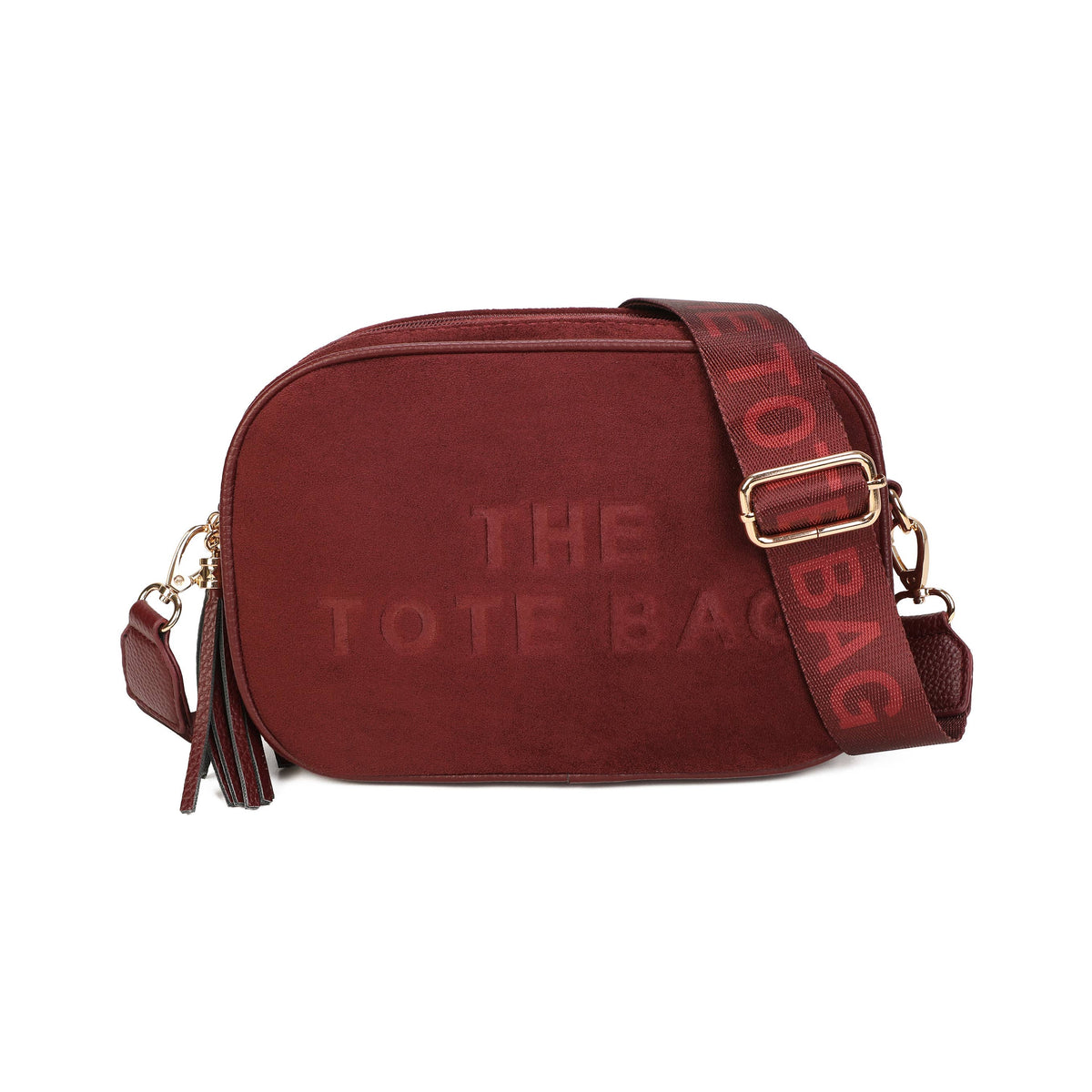 JM1720 Suede Crossbody Bag: Wine