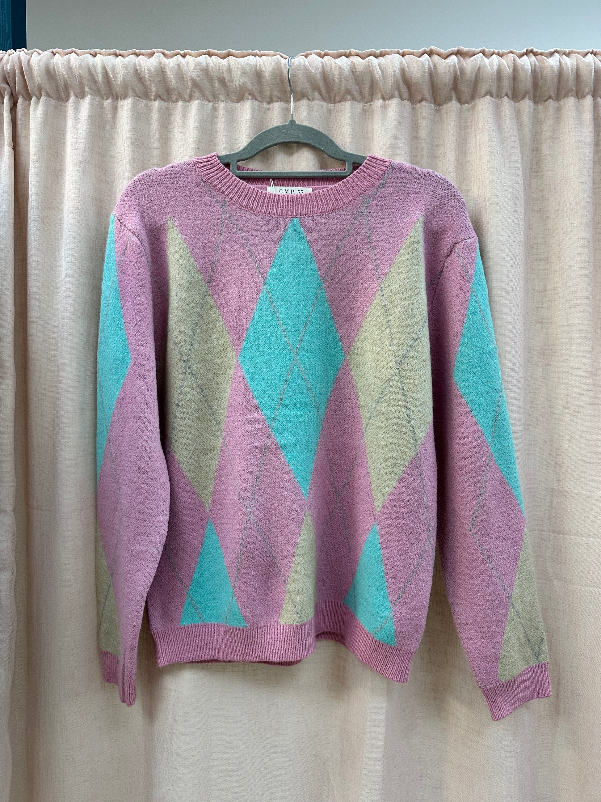 Pink Argyle Pattern Jumper