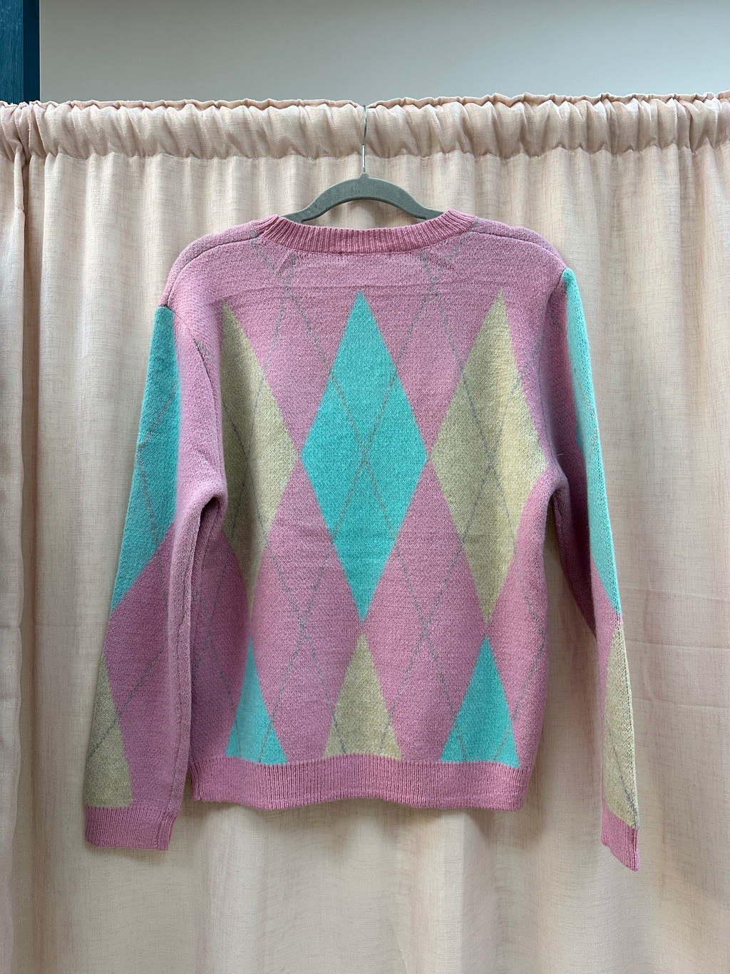 Pink Argyle Pattern Jumper