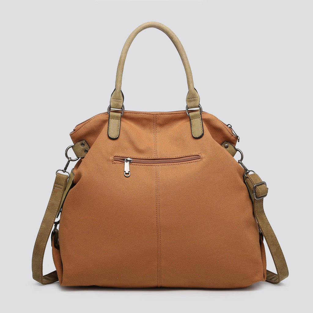 2253 Large Canvas Star Bags: BROWN