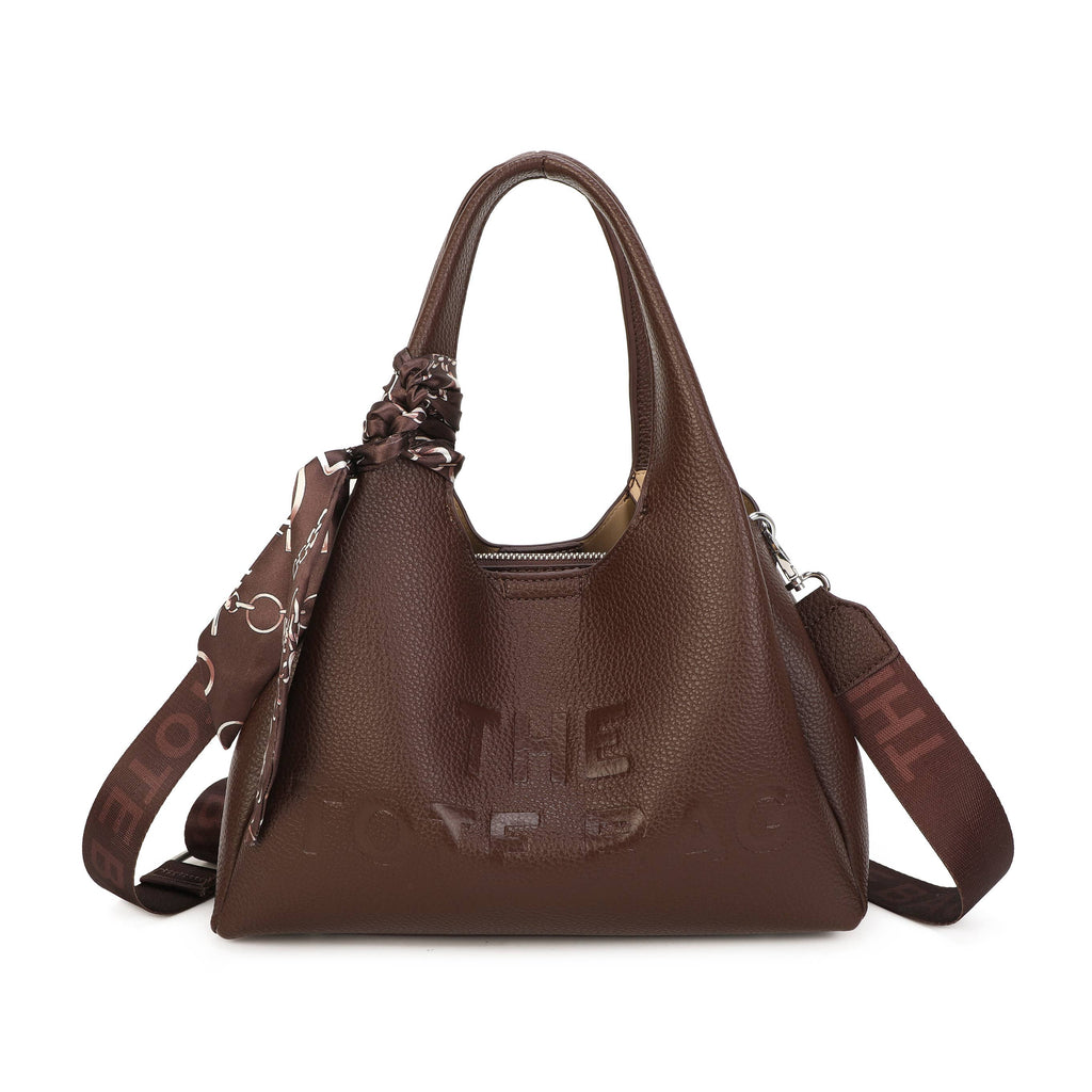 JM1780 Soft Slouchy Hobo Bag with Scarf & Wide Crossbody Str: Wine