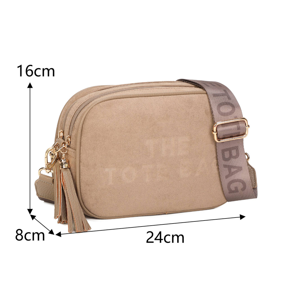 JM1720 Suede Crossbody Bag: Coffee