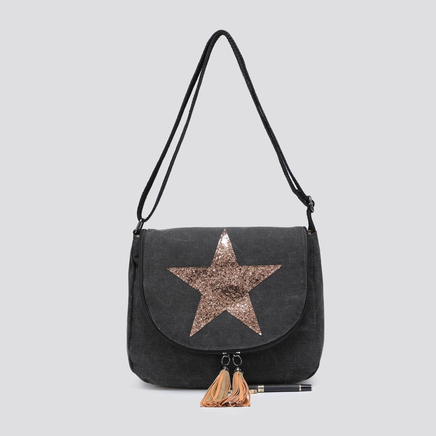 2254 Canvas Star Crossbody Bag: NAVY
