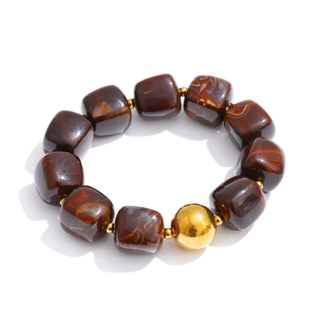 Acrylic Beaded Chunky Bracelet - 11 Colours: Turquoise