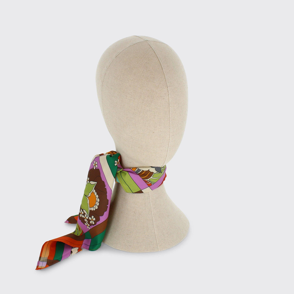 Babs Square Scarf: Navy / Chocolate
