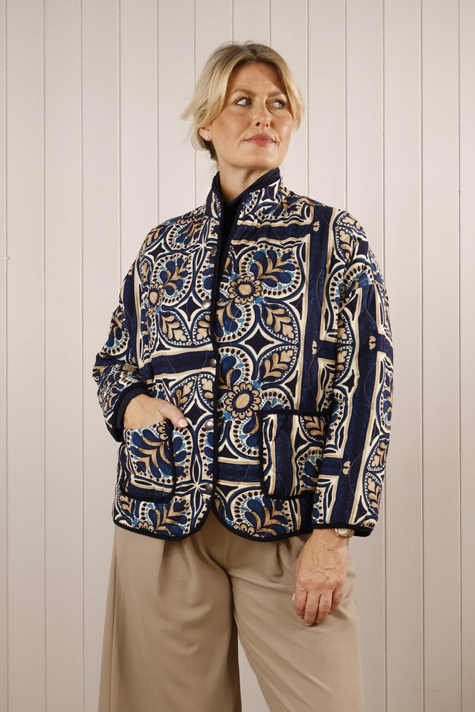 Goose Island Paisley Quilted Bomber Jacket