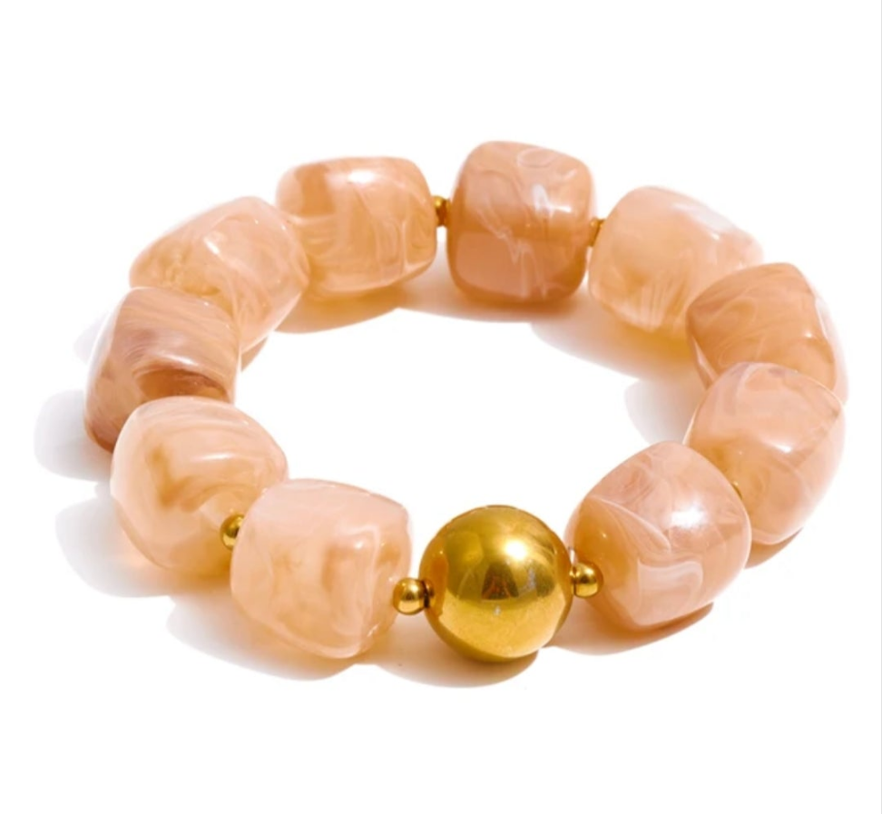 Acrylic Beaded Chunky Bracelet - 11 Colours: Turquoise