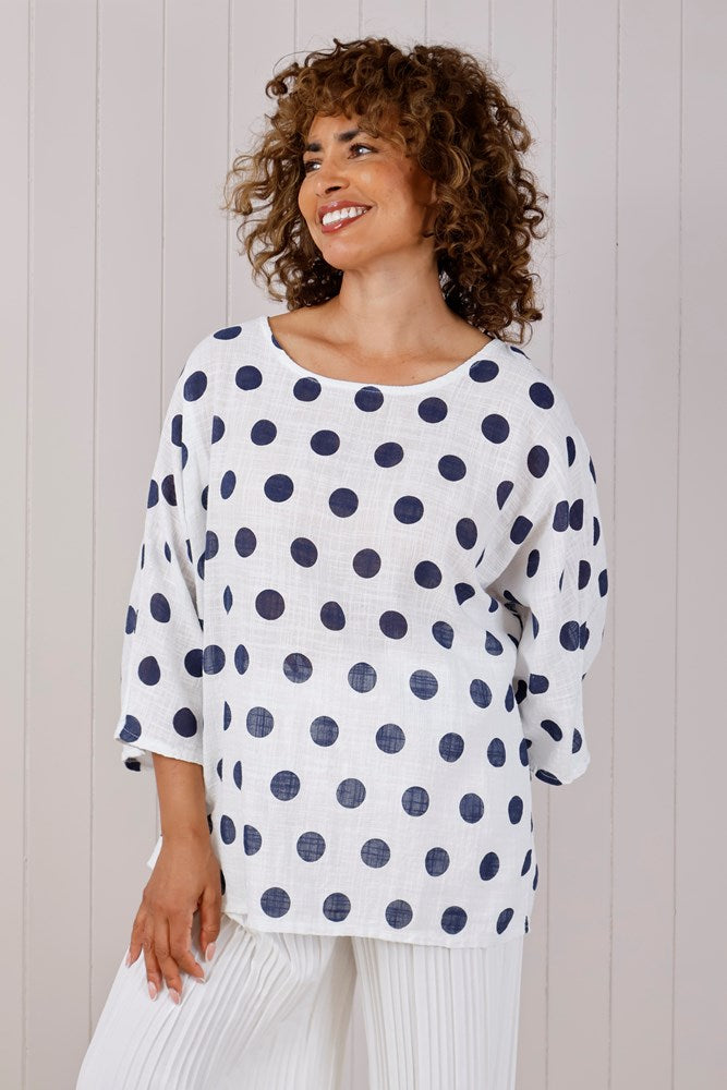 Polka Dot Cotton Top