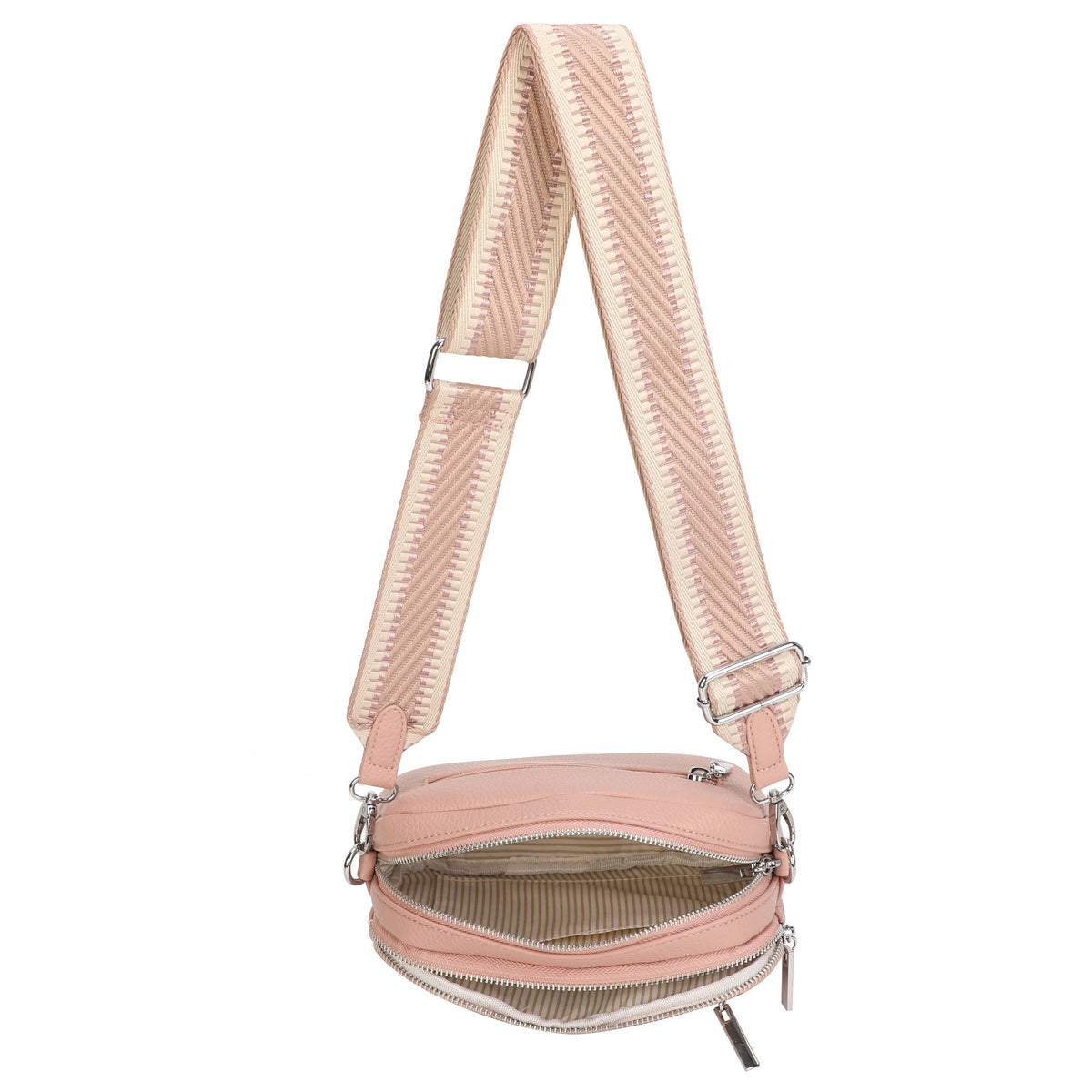 JM1377 Crossbody Bag with Wide Strap and Coin Pouch: Coffee