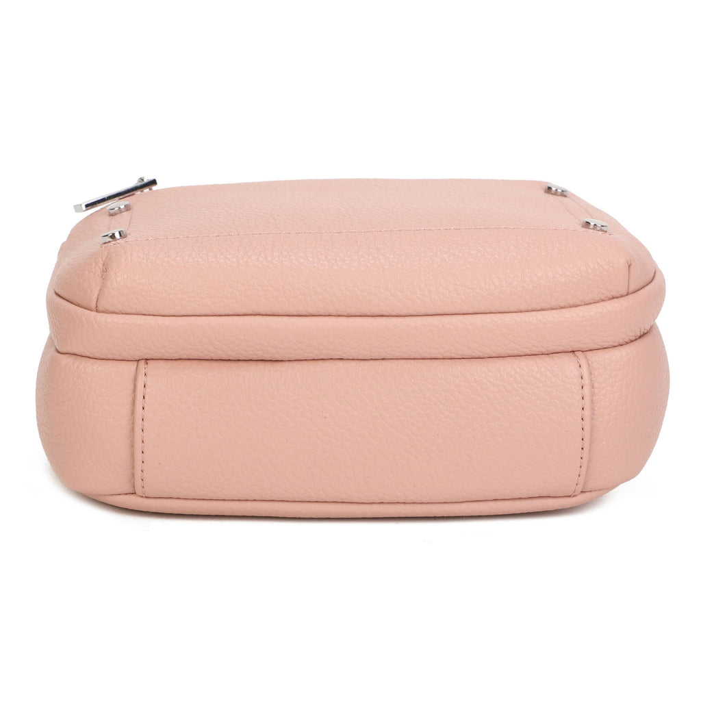 JM1377 Crossbody Bag with Wide Strap and Coin Pouch: Coffee
