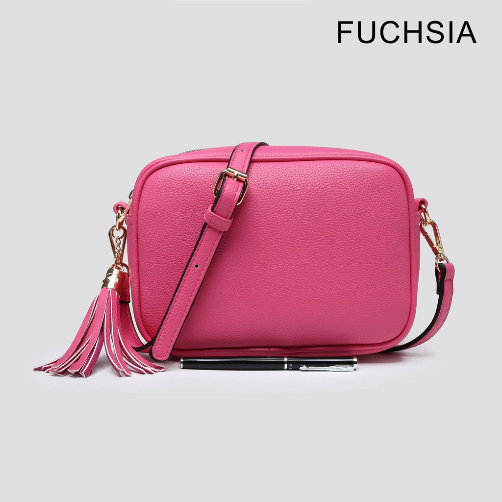 Premium Vegan Leather Camera Crossbody Bag JNY8096: RED