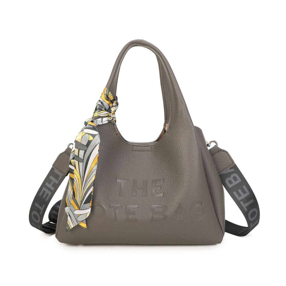 JM1780 Soft Slouchy Hobo Bag with Scarf & Wide Crossbody Str: Wine