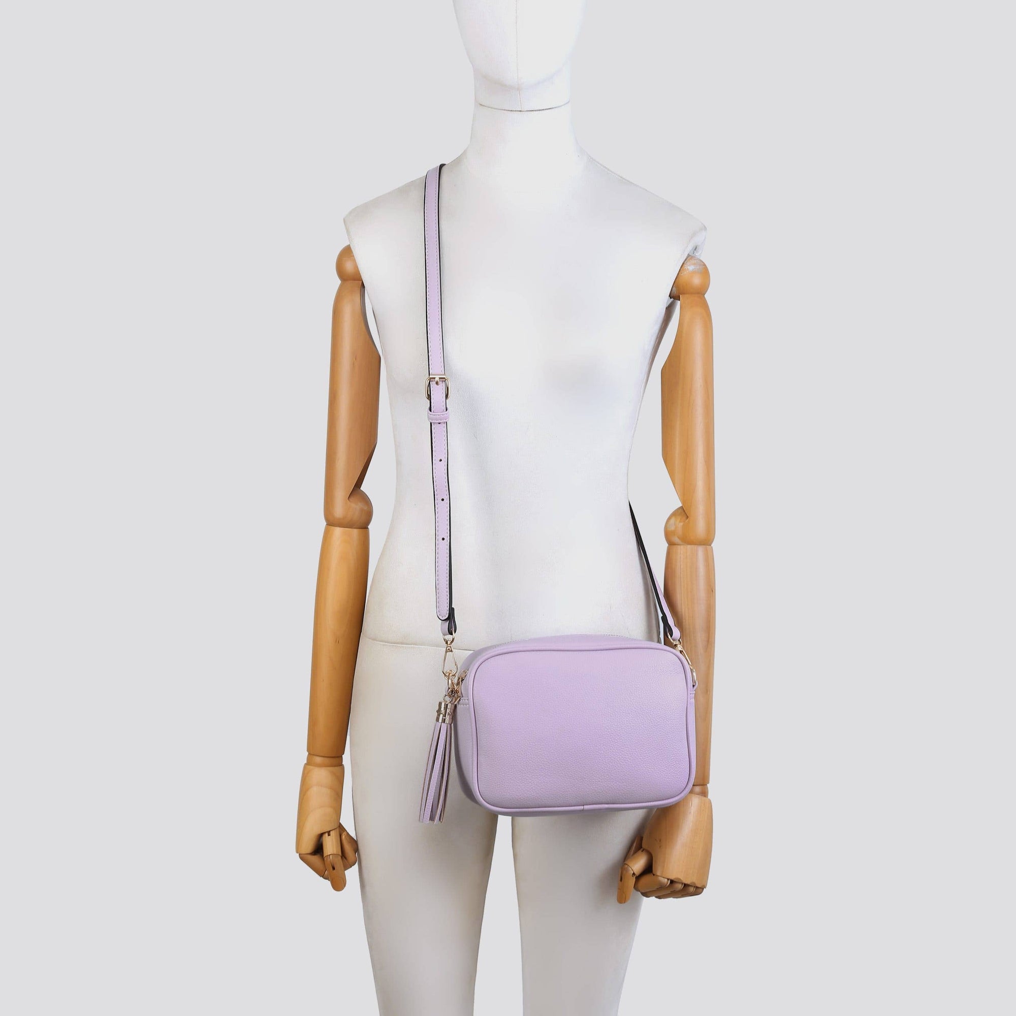 Premium Vegan Leather Camera Crossbody Bag JNY8096: SILVER