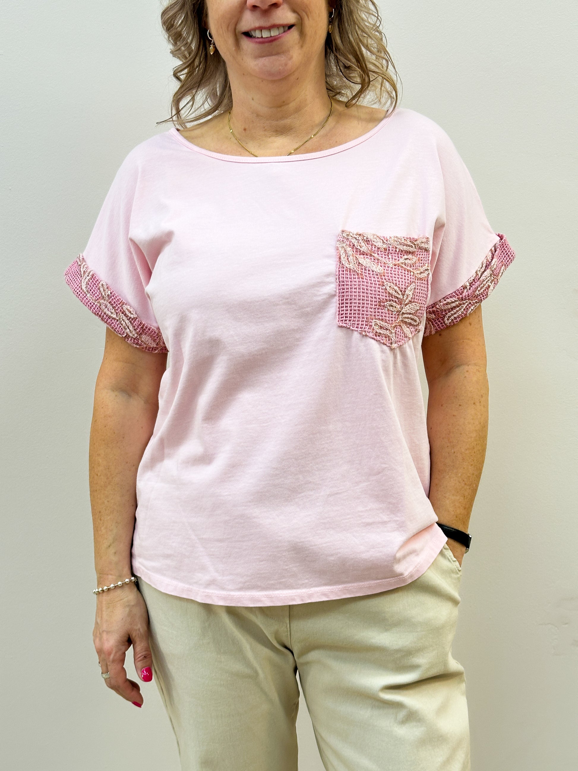 Sequin Trim T Shirt