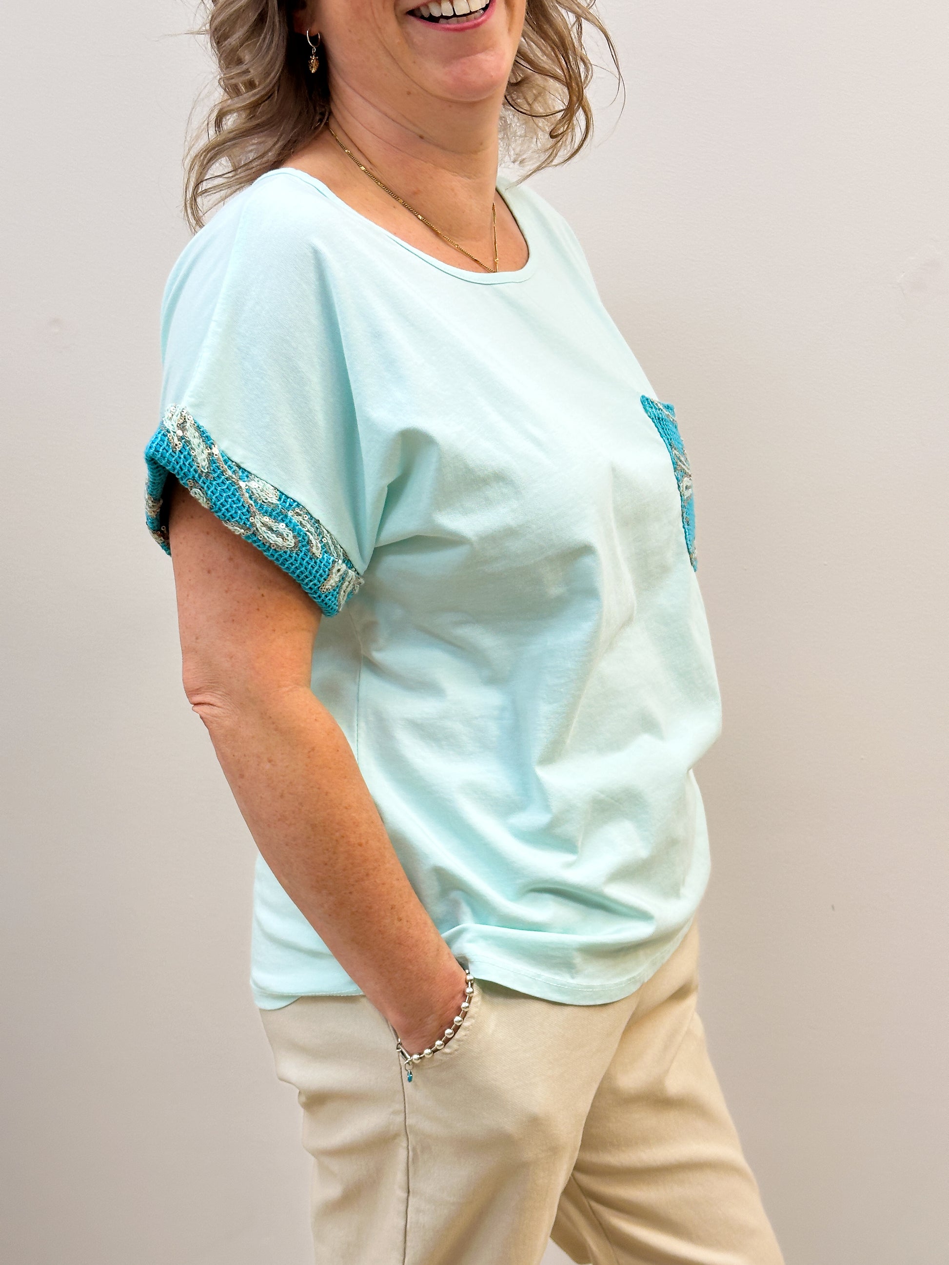 Sequin Trim T Shirt