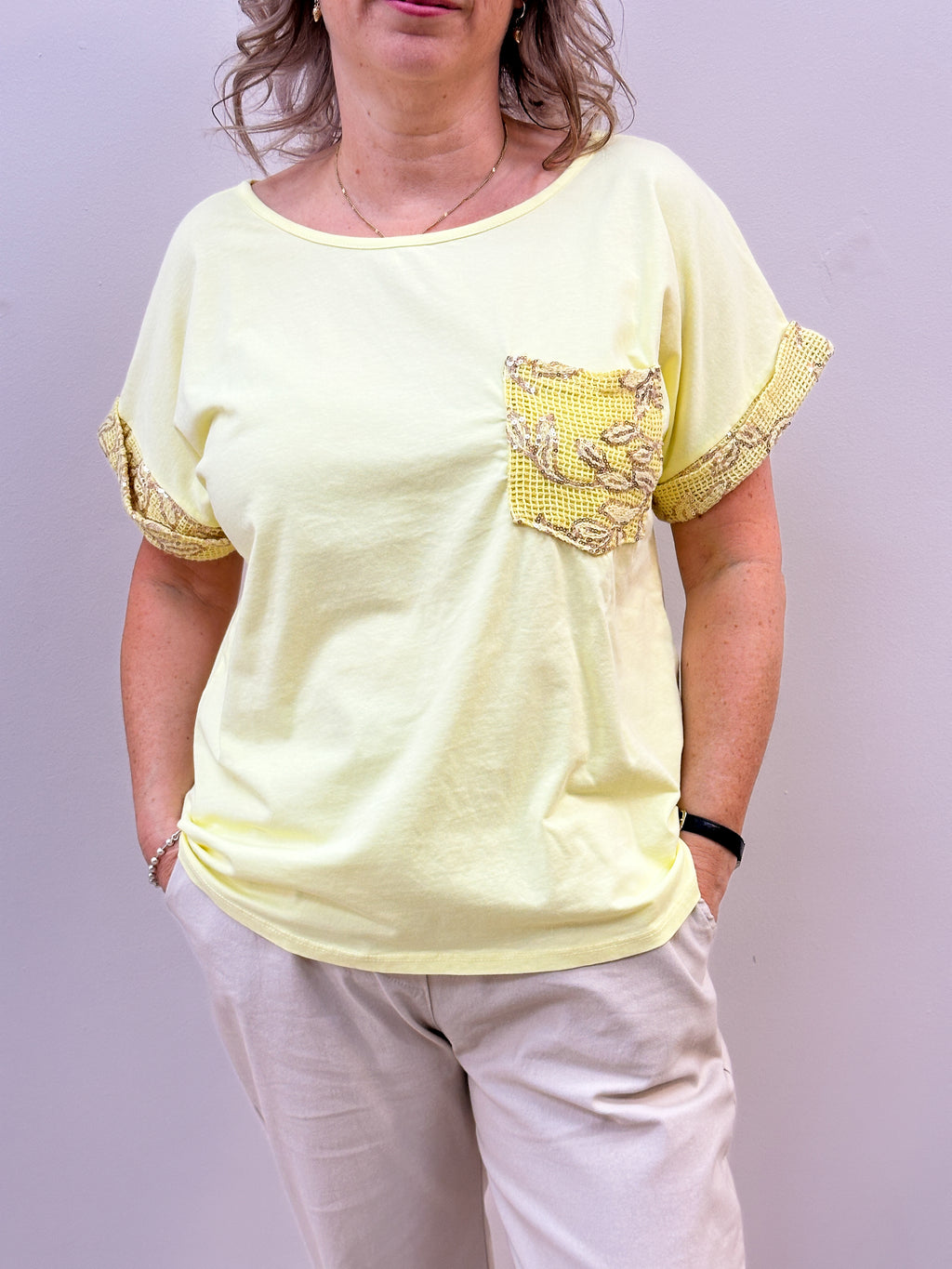 Sequin Trim T Shirt