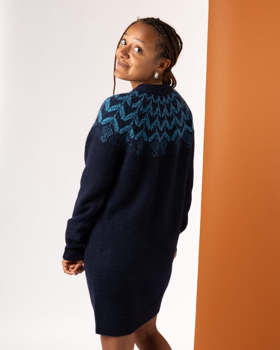 Salt Rock Fairisle Womens Knitted Dress Blue