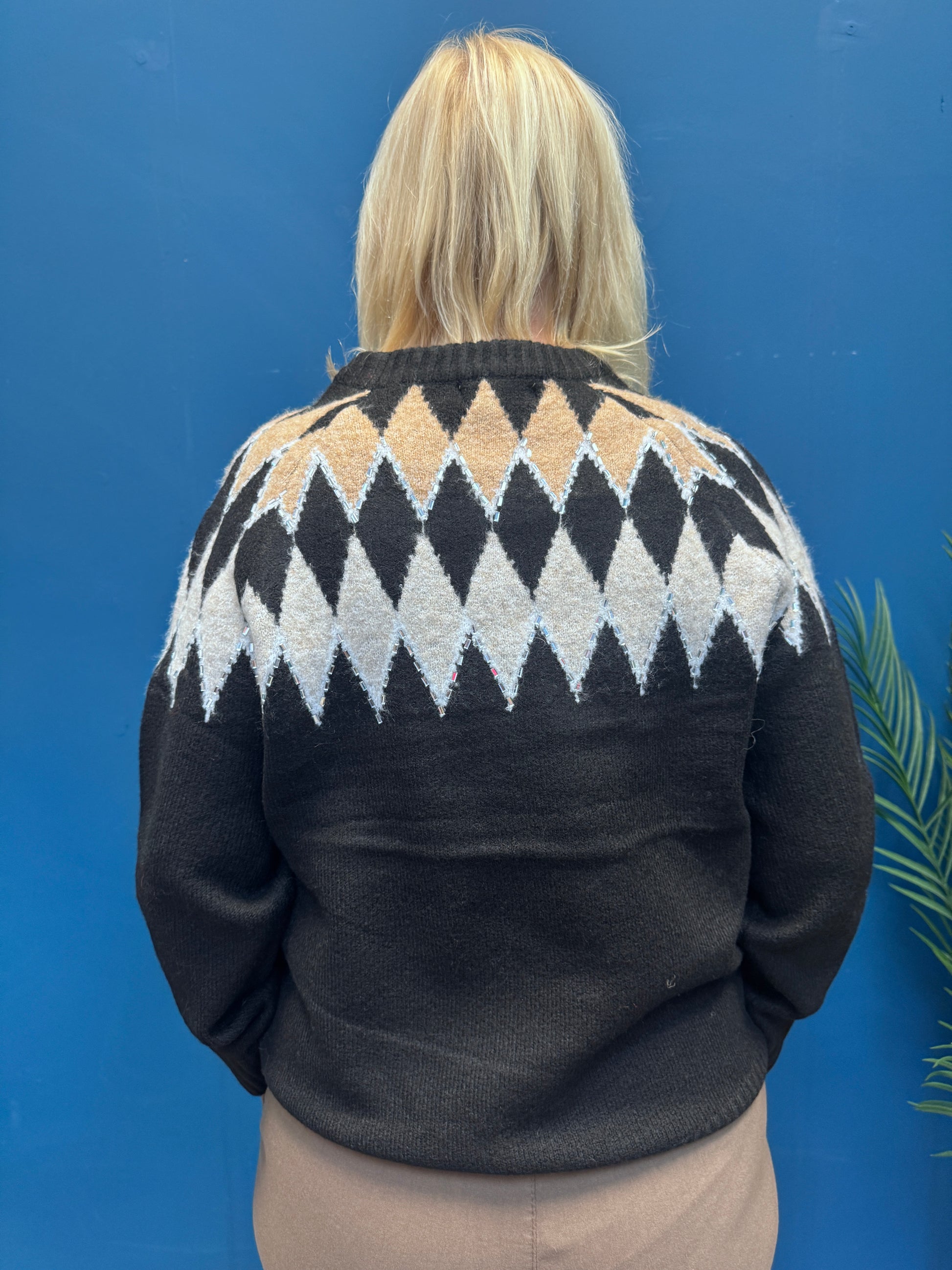 KM Fair Isle Jumper Black