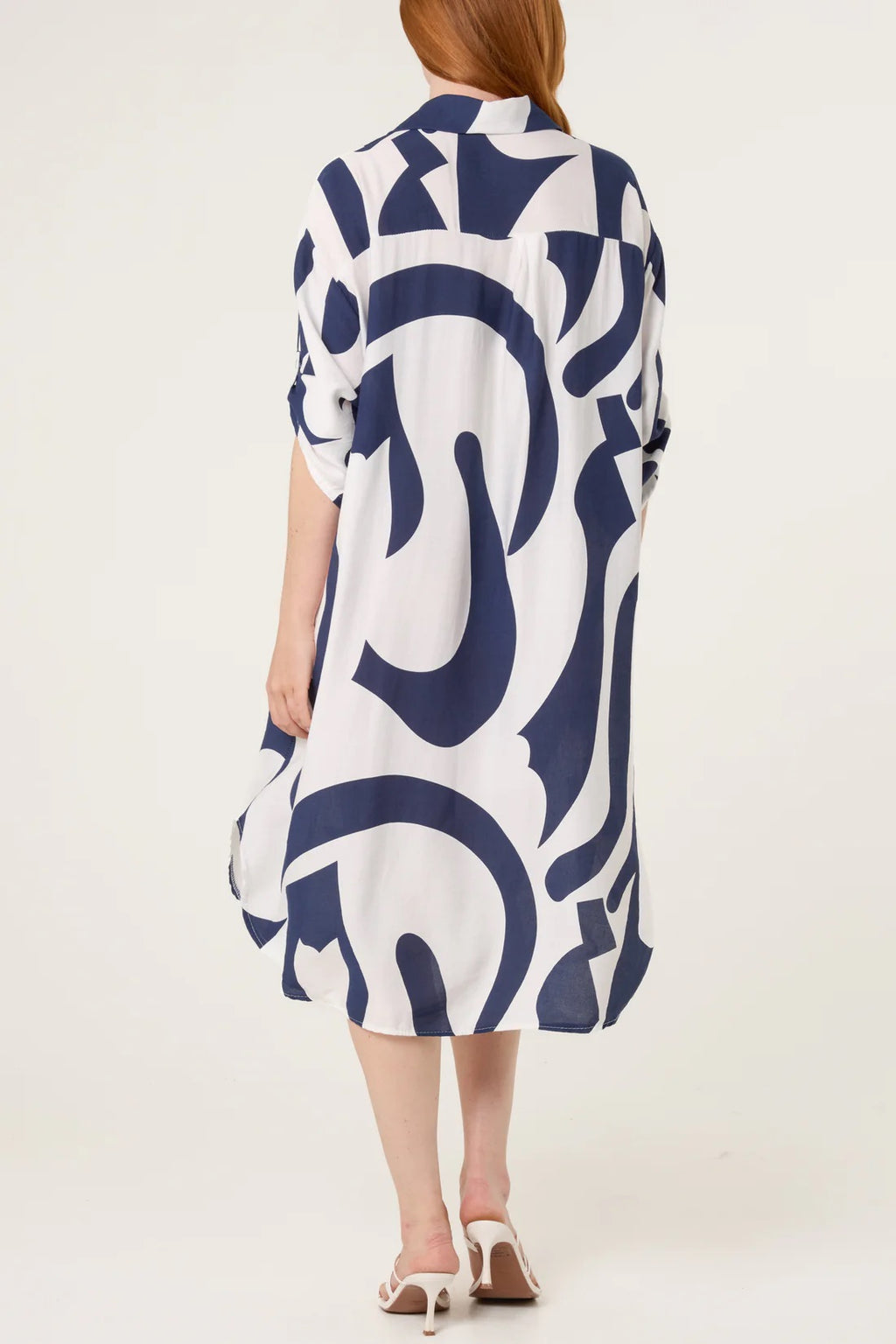 Abstract Print Shirt Dress