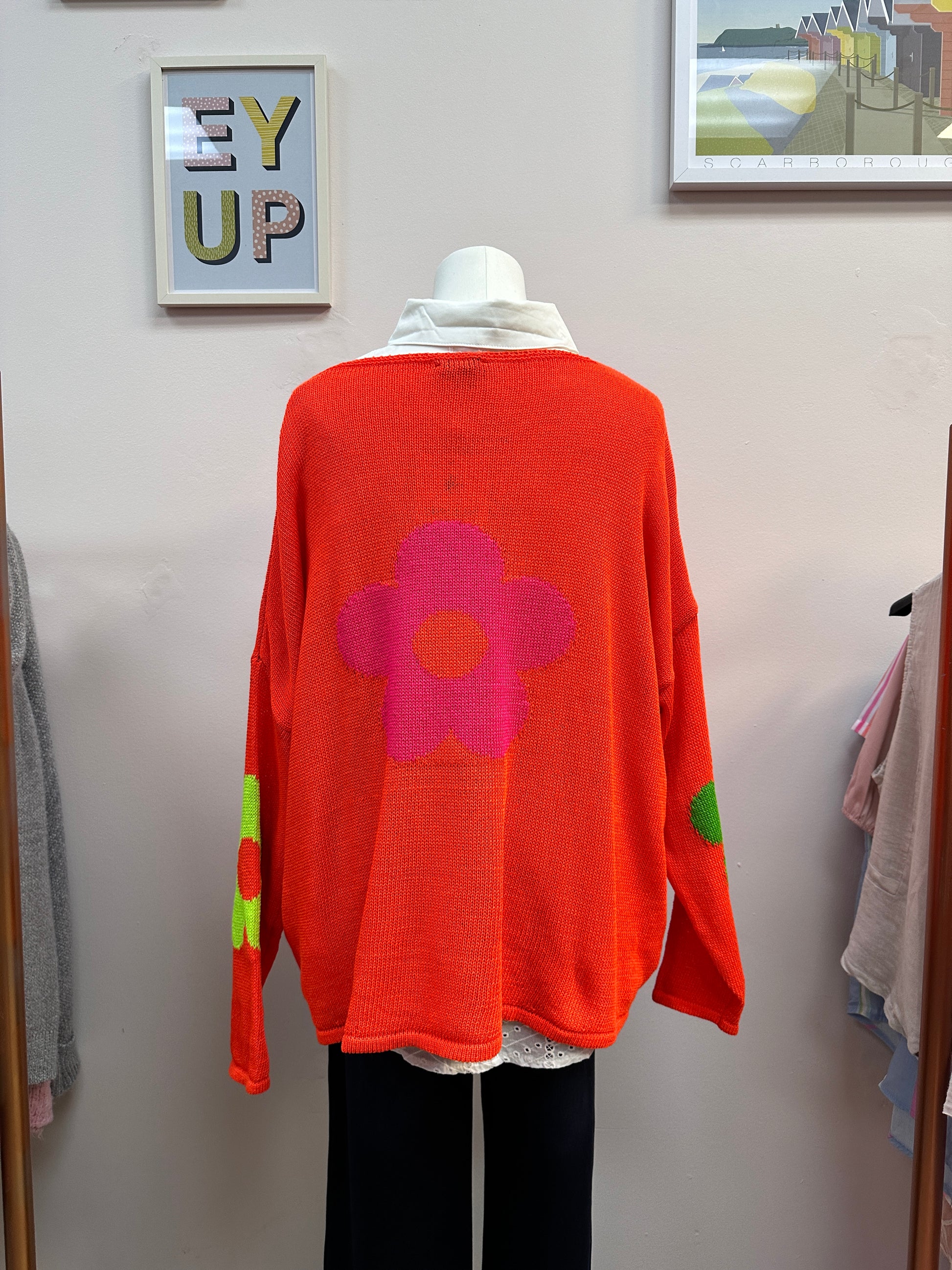 Fine Knit Orange Star Jumper