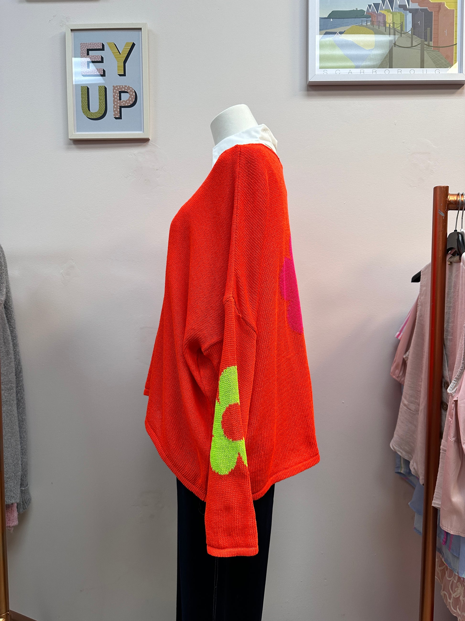 Fine Knit Orange Star Jumper