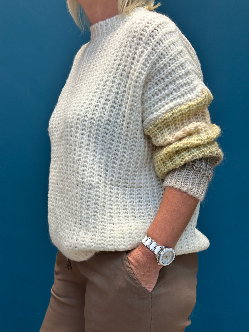 Goose Island Ombre Sleeve Lana Wool Jumper Mocha