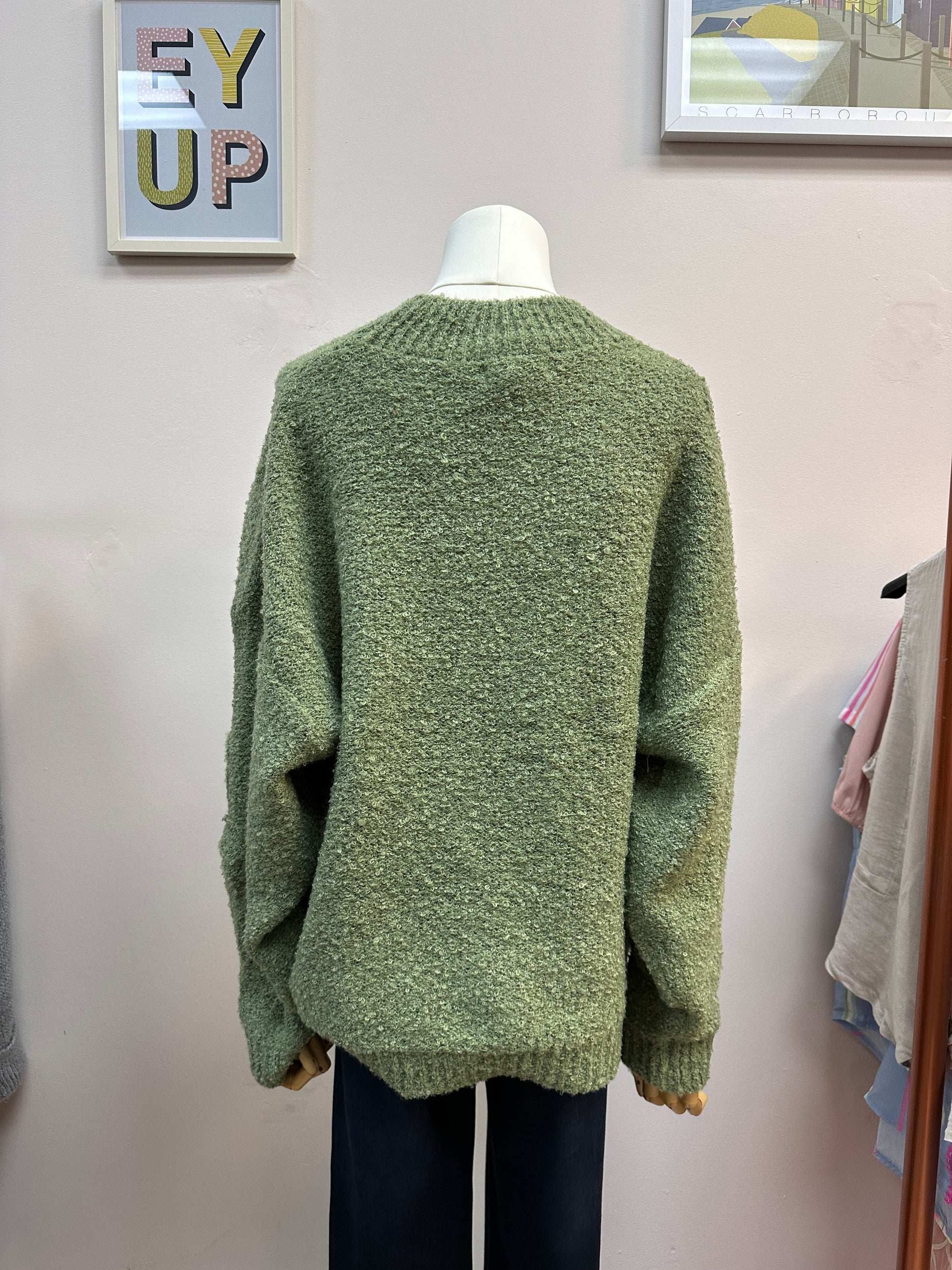 Light Khaki Embossed Flower Jumper
