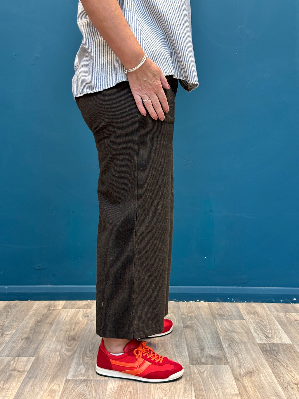 Marta Brown Cord Cropped Wide Leg Trouser