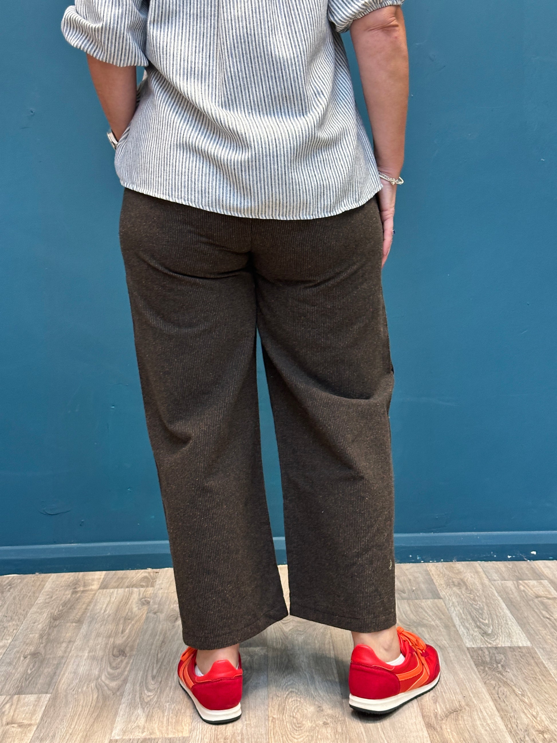 Marta Brown Cord Cropped Wide Leg Trouser