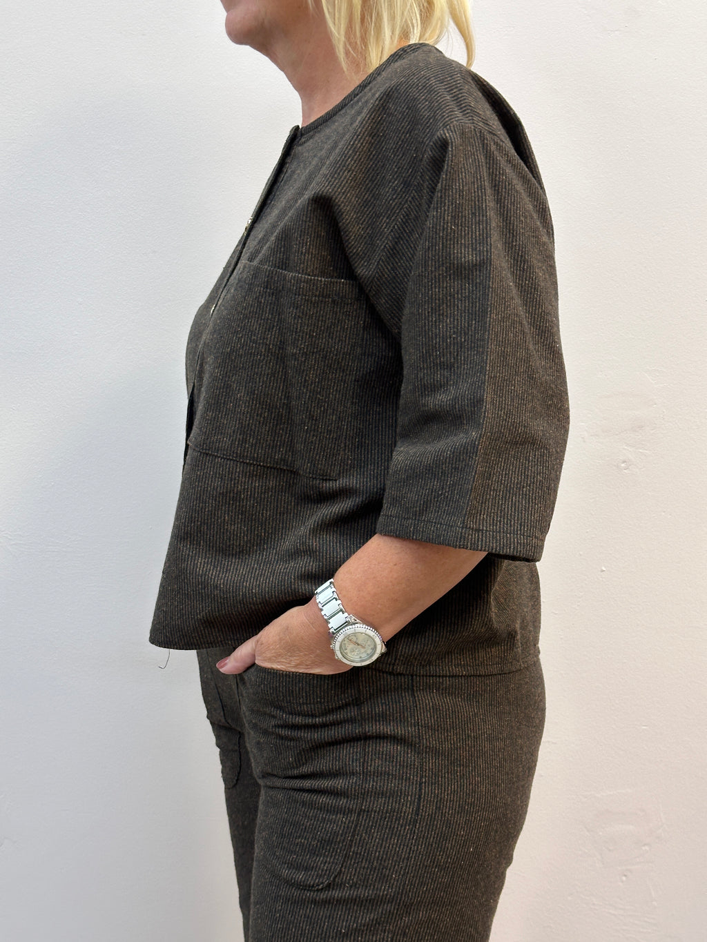 Marta Brown Cropped Cord Set
