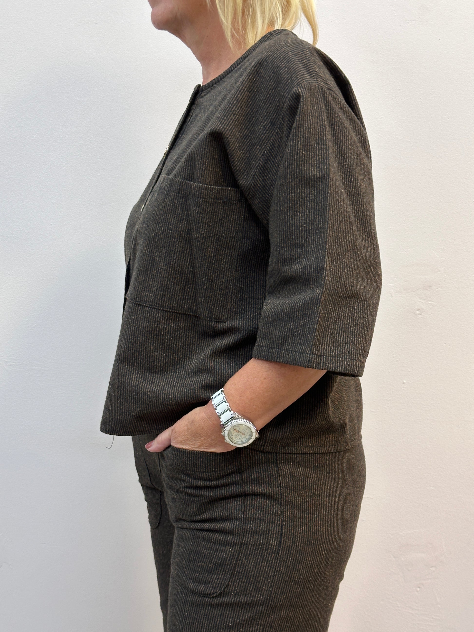Marta Brown Cropped Cord Set