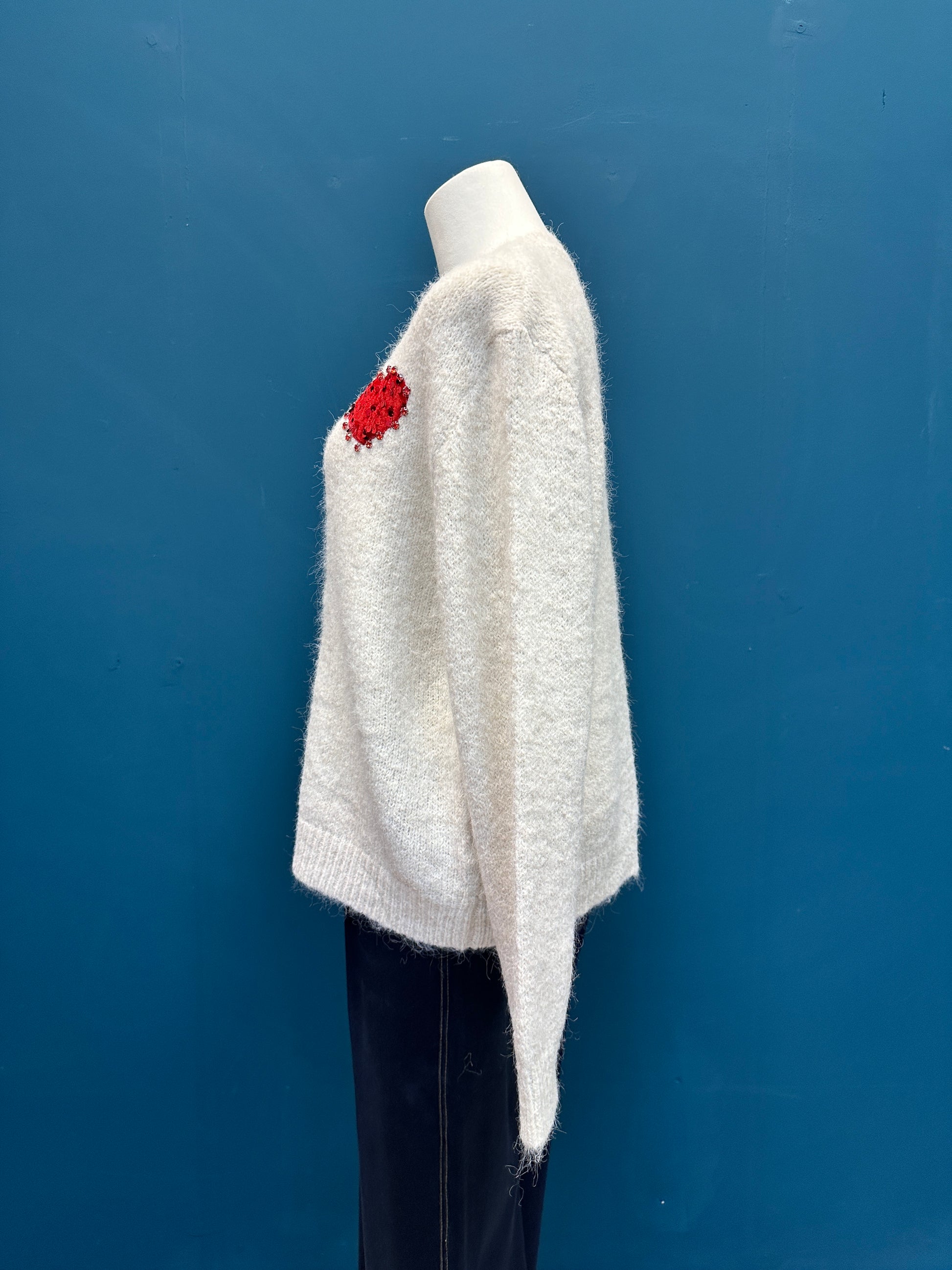 Cozy Cream Heart Cardigan
