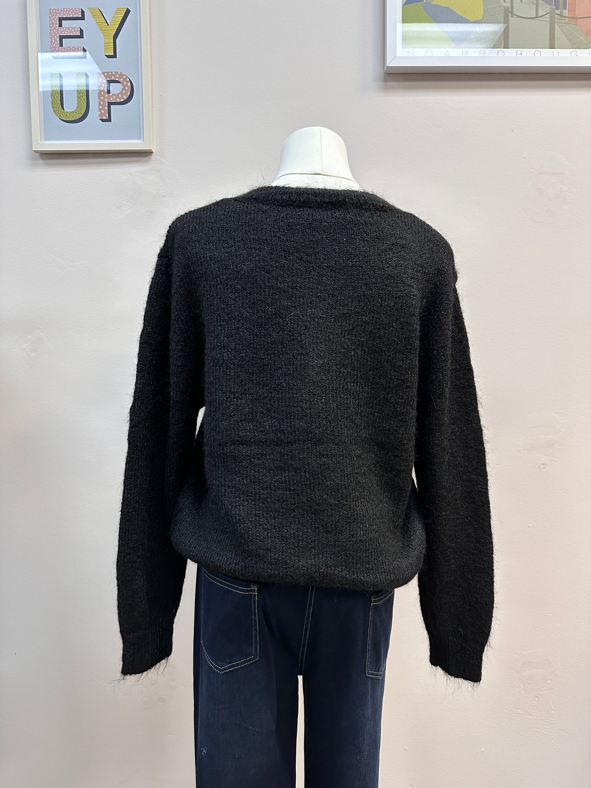 Cozy Black Heart Cardigan