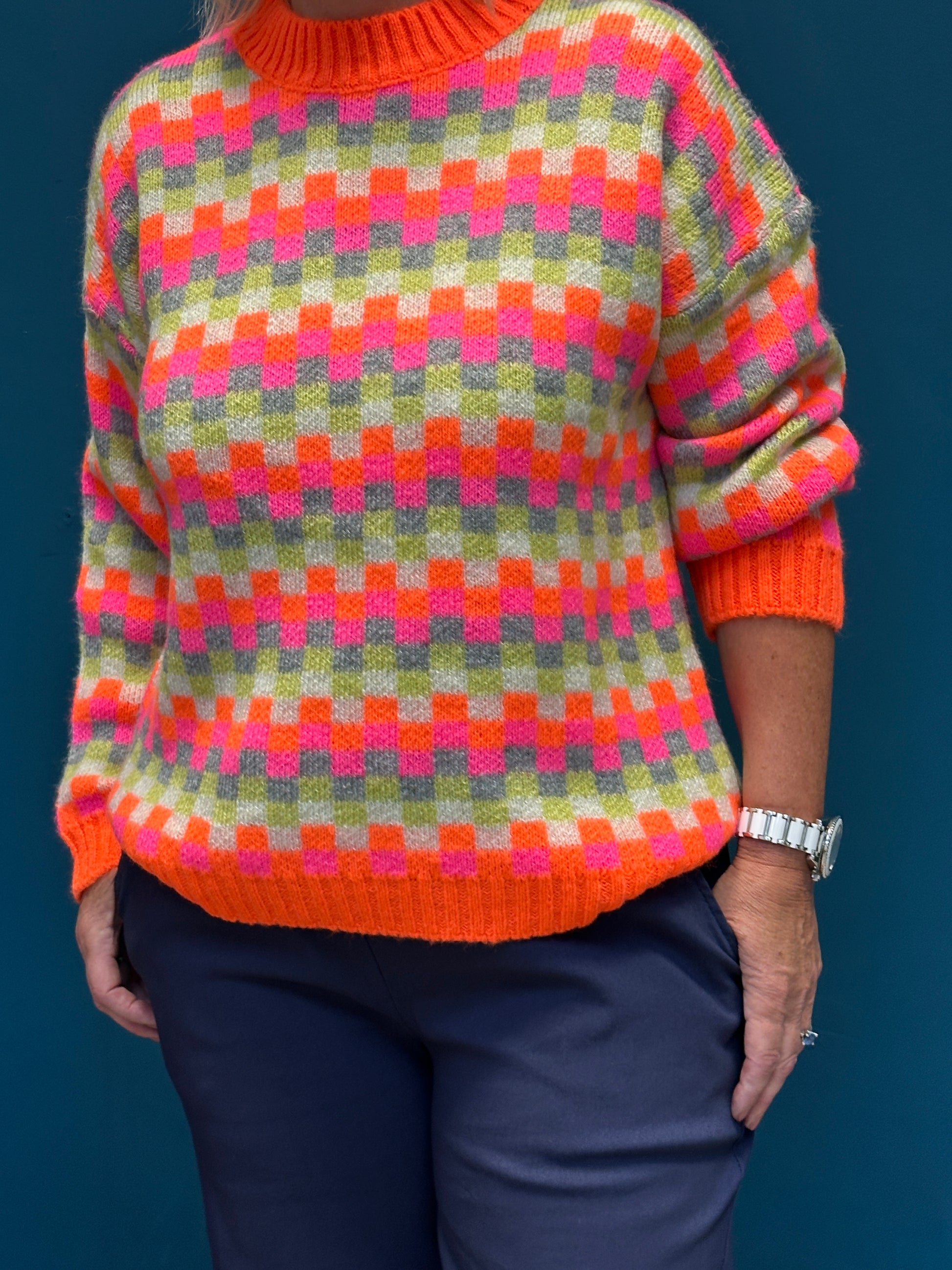 Marta Checked Multi-coloured  Albane Knit