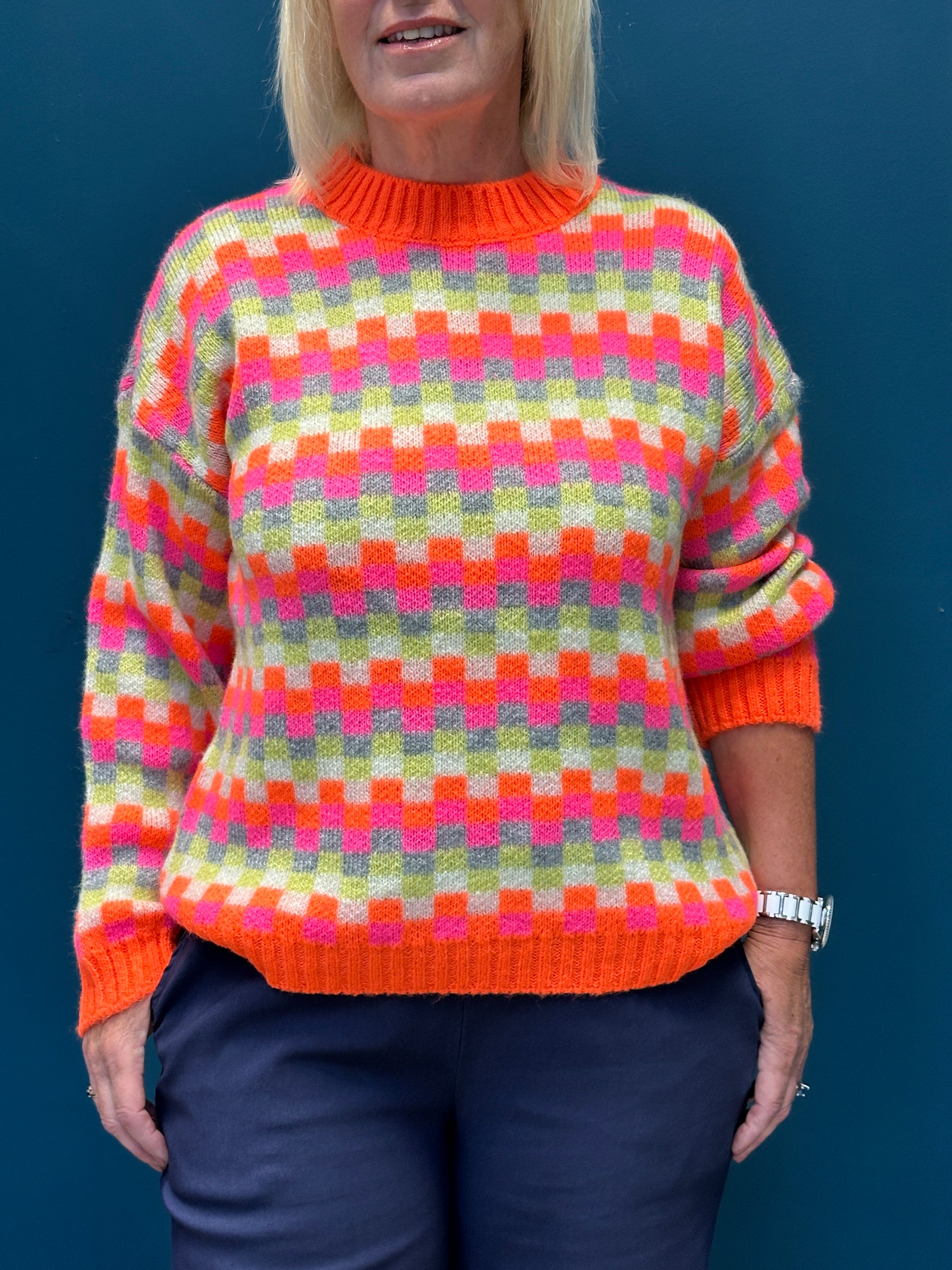 Marta Checked Multi-coloured  Albane Knit