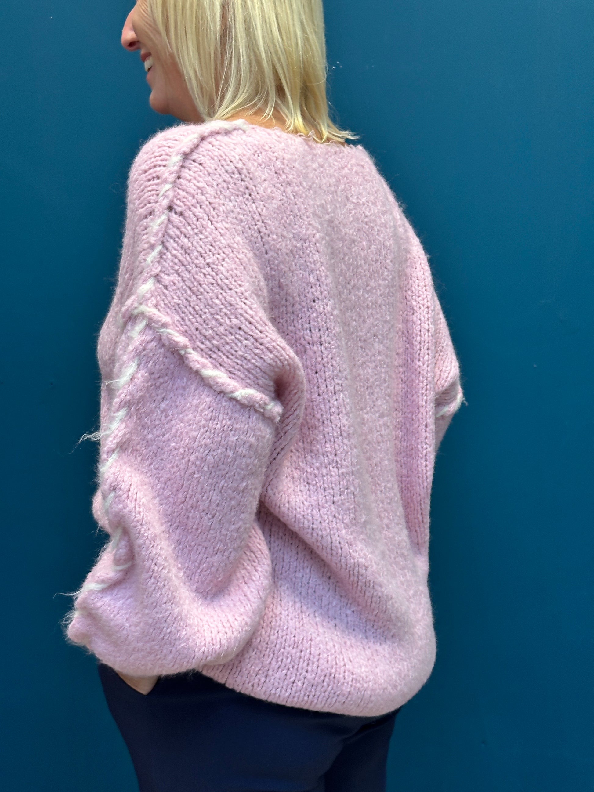 Pink Oversized Chunky Knit Jumper