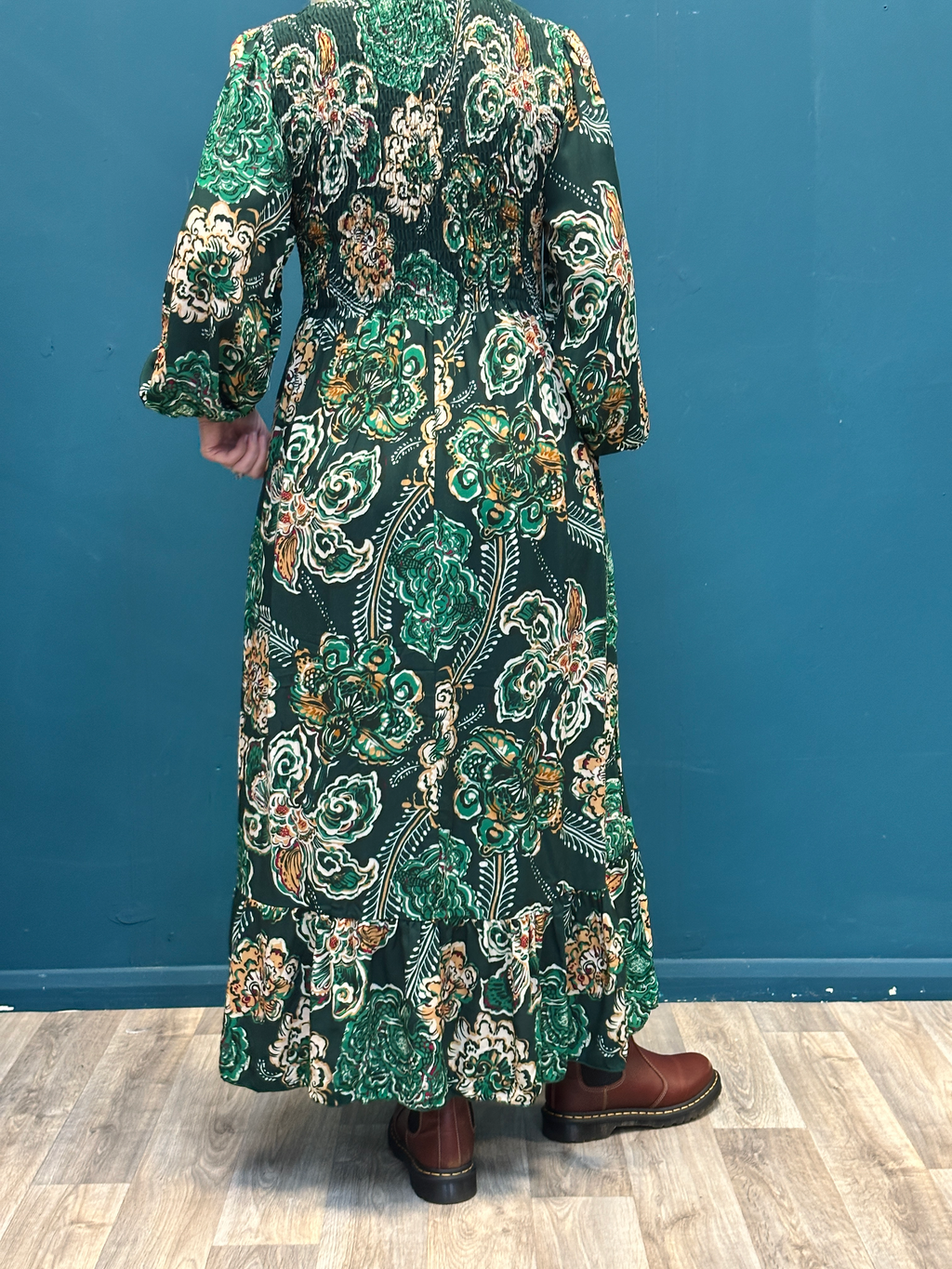Goose Island Paisley Flower Shirred Bust Dress