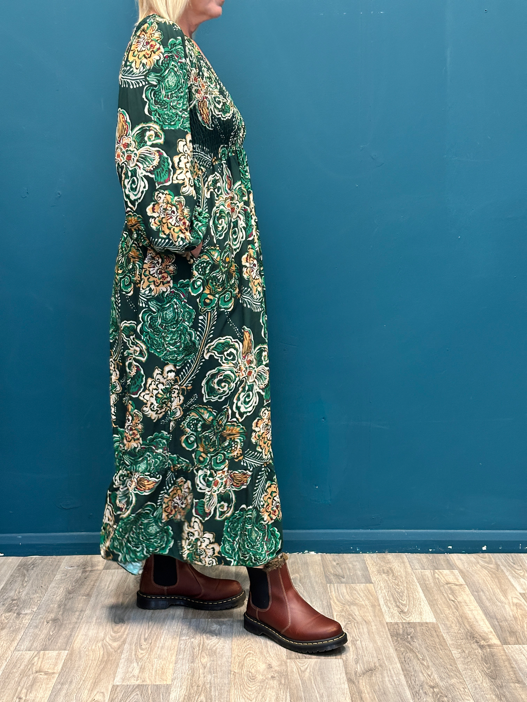 Goose Island Paisley Flower Shirred Bust Dress