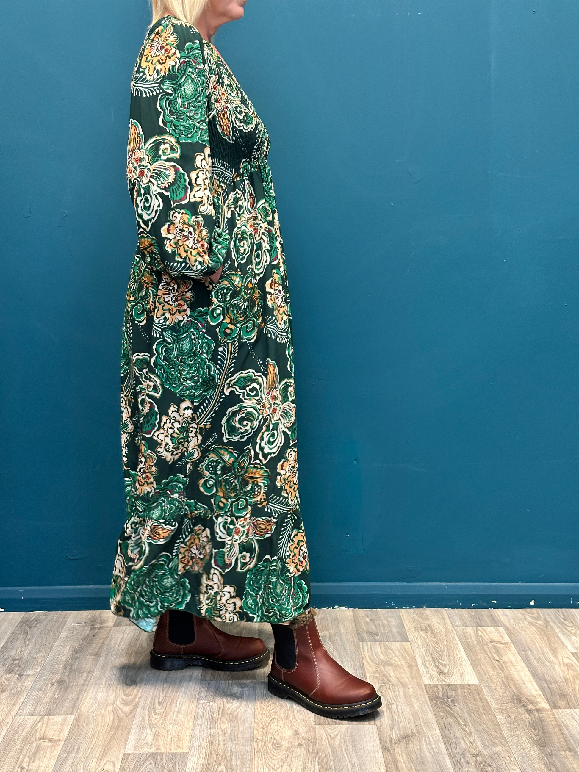 Goose Island Paisley Flower Shirred Bust Dress