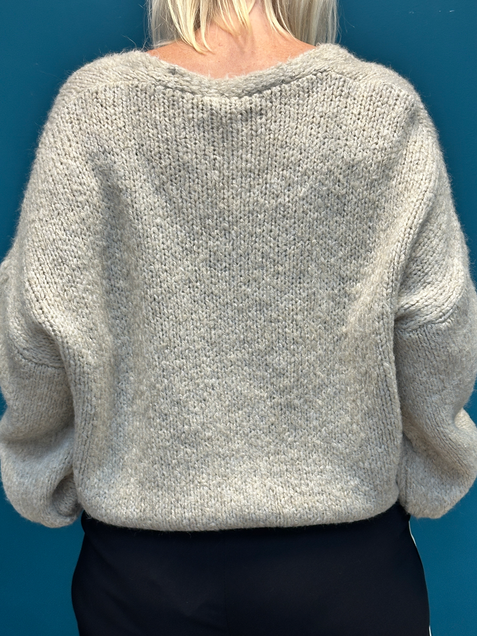 Beige Heart Sleeve Cardigan