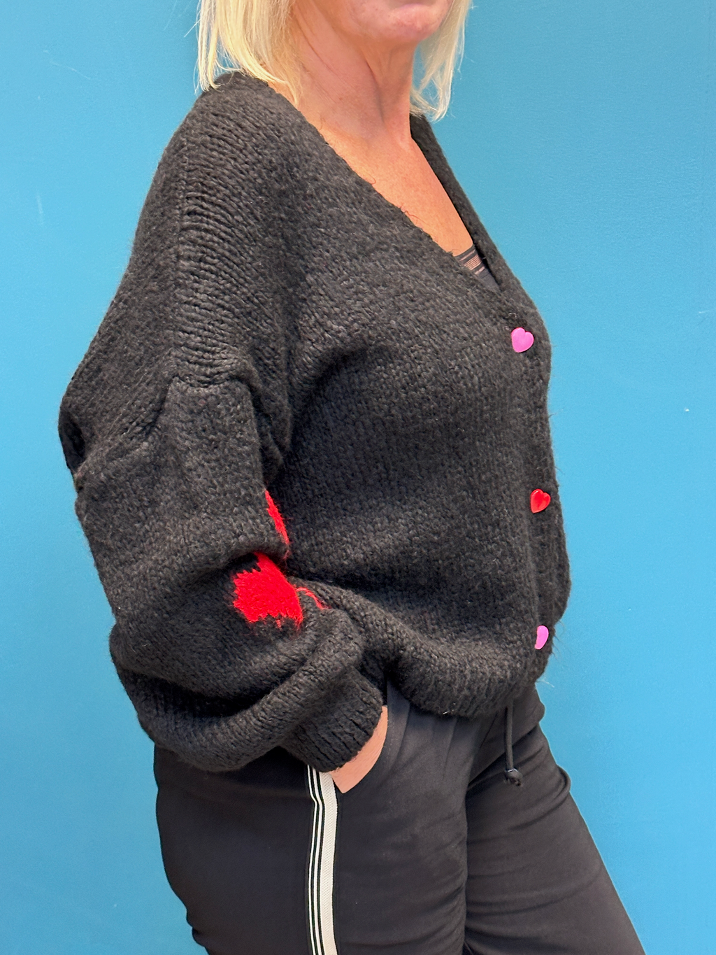 Black Heart Sleeve Cardigan